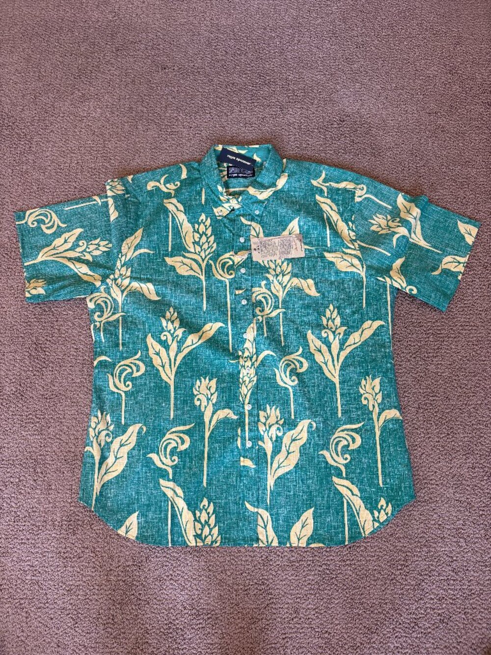 Reyn Spooner Wailea SS Placket Shirt Seafoam 2XL NWT